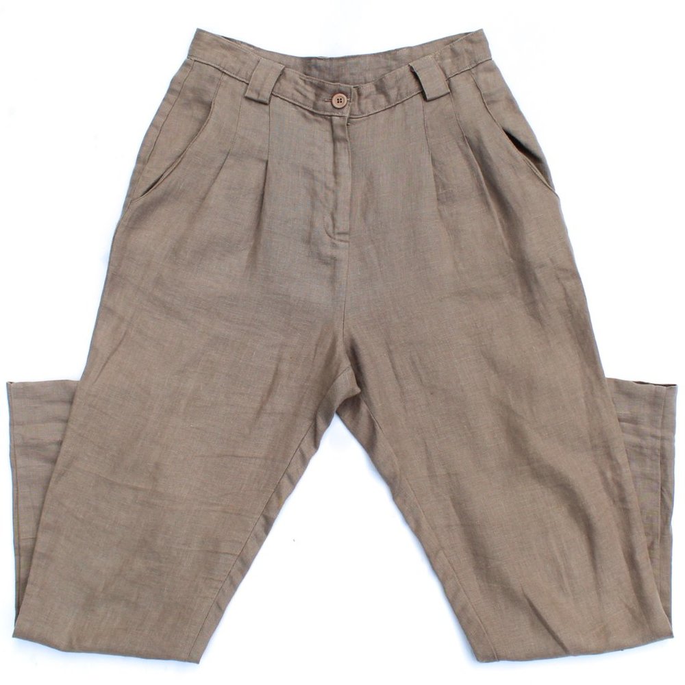 American Apparel Women's M Taupe Linen Trousers